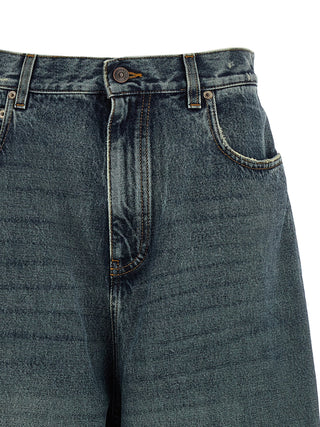 Balenciaga Blue Cotton Relaxed Fit Jeans