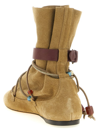 Isabel Marant Beige Calfskin Ankle Boots