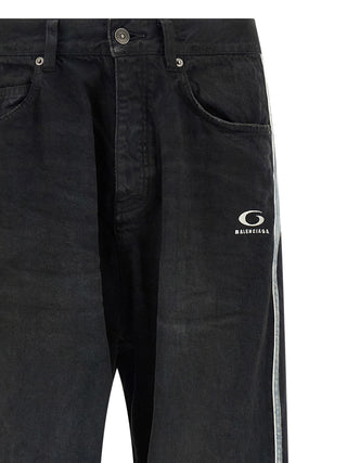 Balenciaga Black Cotton Flared Jeans
