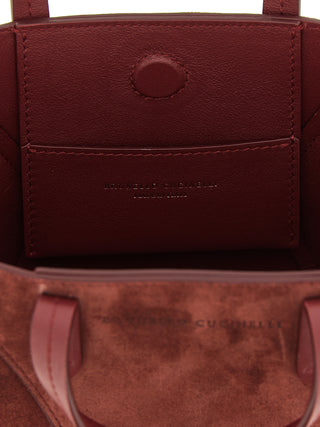 Brunello Cucinelli Bordeaux Calfskin Handbag
