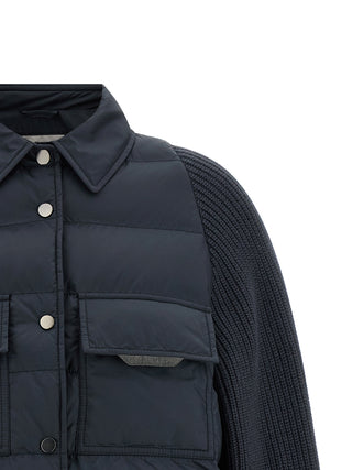Brunello Cucinelli Blue Polyester Full-Length Jacket