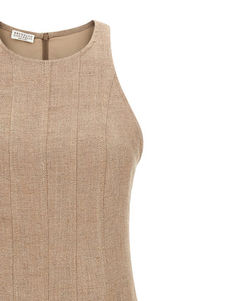 Brunello Cucinelli Beige Linen Long Dress