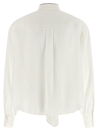 Brunello Cucinelli White Silk Blouse