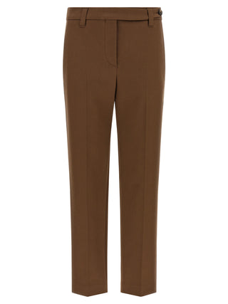 Brunello Cucinelli Brown Cotton Cropped Pants