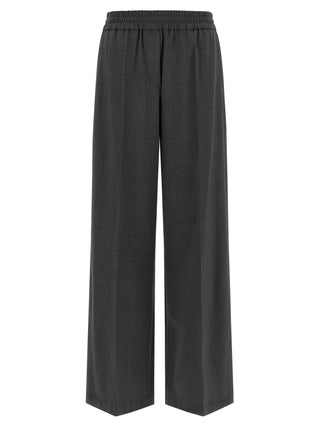 Brunello Cucinelli Gray Virgin Wool Flared Pants
