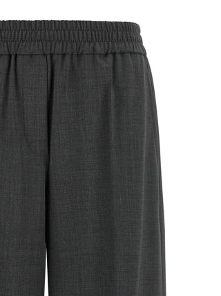 Brunello Cucinelli Gray Virgin Wool Flared Pants