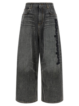 Balenciaga Gray Cotton Relaxed Fit Jeans