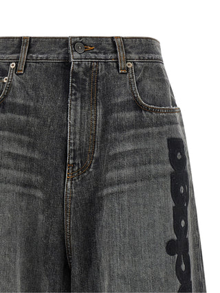 Balenciaga Gray Cotton Relaxed Fit Jeans
