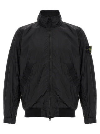 Stone Island Black Polyamide Full-Length Jacket