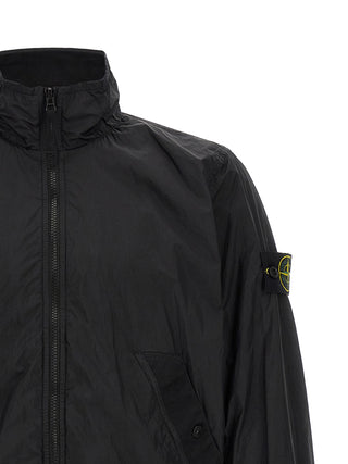 Stone Island Black Polyamide Full-Length Jacket