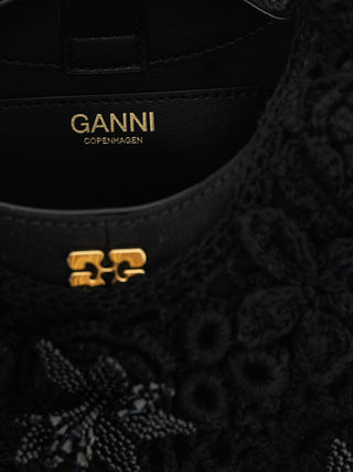 Ganni Black Organic Cotton Handbag