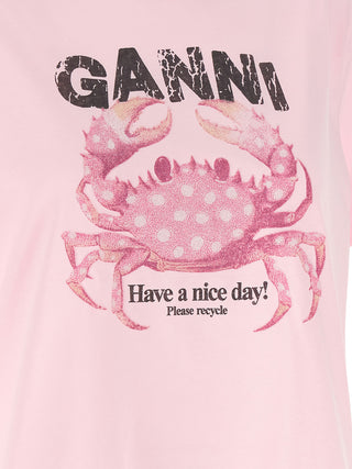 Ganni Multicolor Organic Cotton T-Shirt