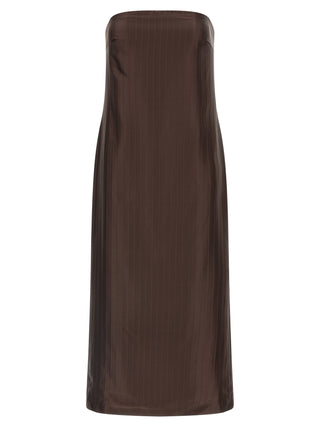 Loulou De Saison Brown Viscose Midi Dress