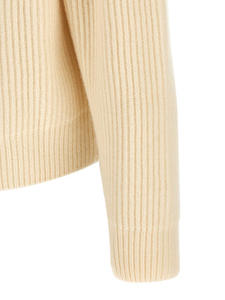 Jil Sander White Wool Cardigan