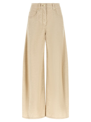 Brunello Cucinelli Beige Cotton Casual Pants