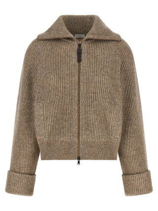 Brunello Cucinelli Beige Cashmere Cardigan