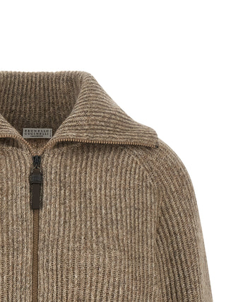 Brunello Cucinelli Beige Cashmere Cardigan