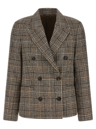 Brunello Cucinelli Beige Alpaca Leather Blazer