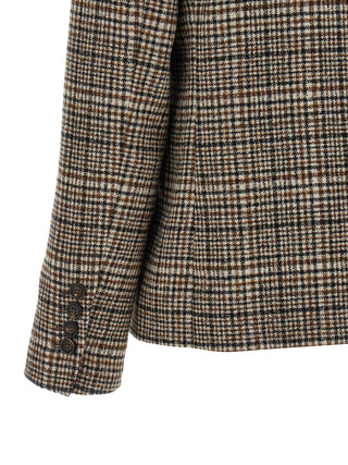 Brunello Cucinelli Beige Alpaca Leather Blazer