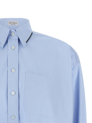 Brunello Cucinelli Blue Cotton Blouse