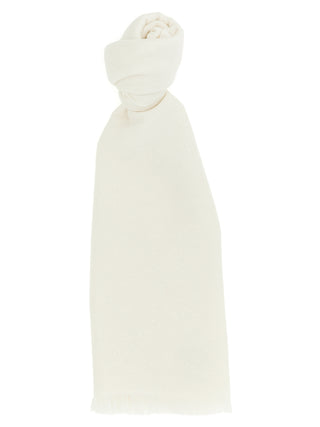 Brunello Cucinelli White Cashmere Scarf