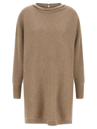Brunello Cucinelli Beige Virgin Wool Short Dress