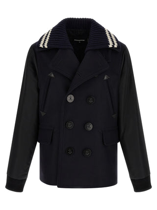 Dsquared² Blue Wool Coat