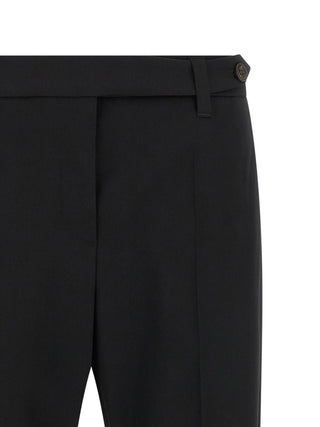 Brunello Cucinelli Black Virgin Wool Dress Pants