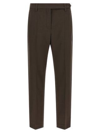 Brunello Cucinelli Brown Virgin Wool Dress Pants