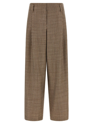 Brunello Cucinelli Brown Virgin Wool Flared Pants