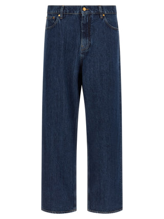 Jil Sander Blue Cotton Straight-Leg Jeans