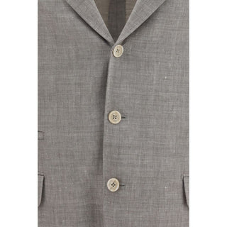 Brunello Cucinelli Beige Linen Full-Length Jacket