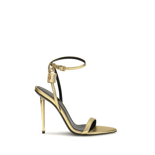 Tom Ford Gold Lamb Stiletto Heel Sandals