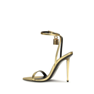 Tom Ford Gold Lamb Stiletto Heel Sandals