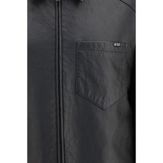 Prada Black Lamb Ovis Aries Aries Leather Jacket