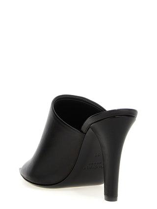 Saint Laurent Black Leather Stiletto Heel Sandals