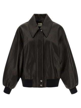 Khaite Black Lamb Leather Jacket