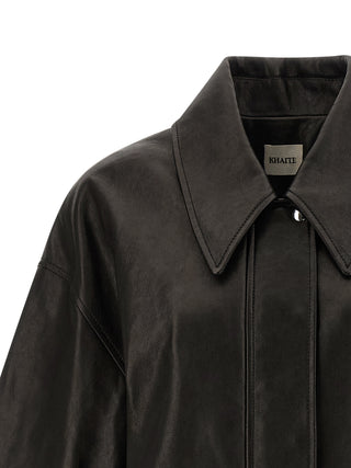 Khaite Black Lamb Leather Jacket