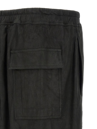 Rick Owens Black Lamb Leather Bermuda Shorts