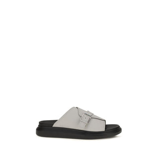 Alexander McQueen Gray Calf Leather Bos Taurus Platform Sandals