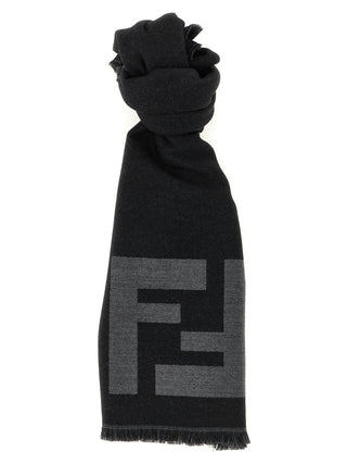Fendi Black Virgin Wool Scarf