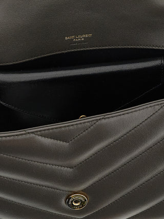 Saint Laurent Brown Lamb Leather Shoulder Bag