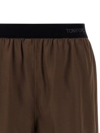 Tom Ford Brown Silk Bermuda Shorts