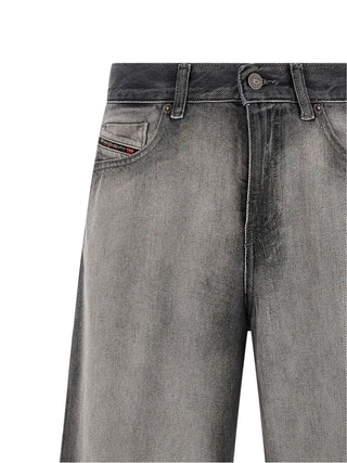 Diesel Gray Cotton Flared Jeans