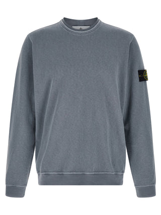 Stone Island Blue Cotton Sweatshirt