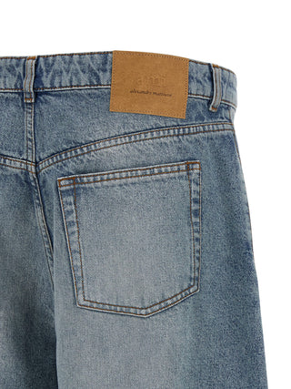 Ami Paris Blue Cotton Bermuda Shorts