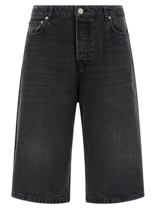Ami Paris Black Cotton Bermuda Shorts
