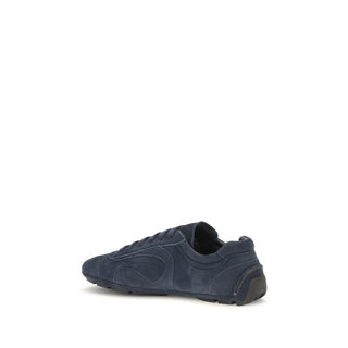 Prada Blue Calf Leather Bos Taurus Athletic Sneakers