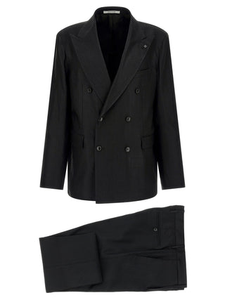 Tagliatore Black Linen Two-Piece Suit