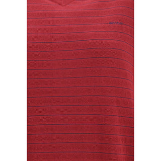Miu Miu Bordeaux Cotton Polo Shirt